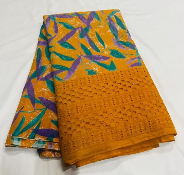 Chikan work cotton fabric manufacturer