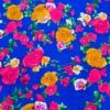 Royal blue floral printed cotton cambric fabric for kurti and dress material in wholesale